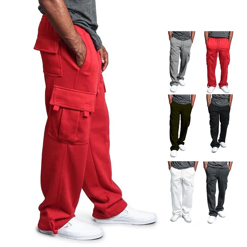 Men's Casual Gyms Track Pants Drawstring Cargo Pants