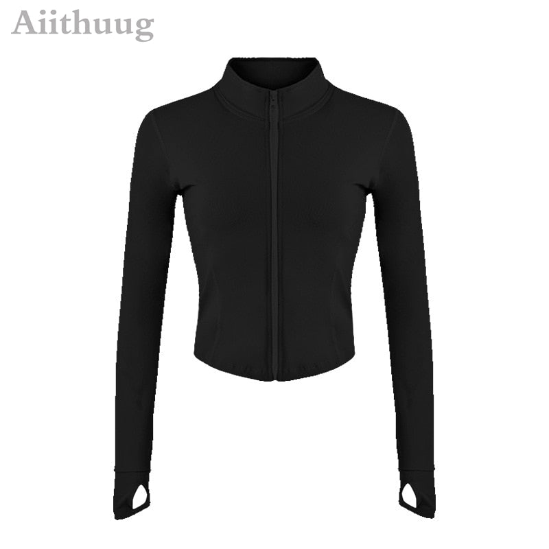 Aiithuug Women Full Zip-up Yoga Top