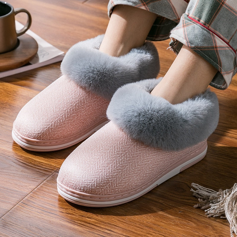 Woman/Men Fox Fur Winter Warm Shoes