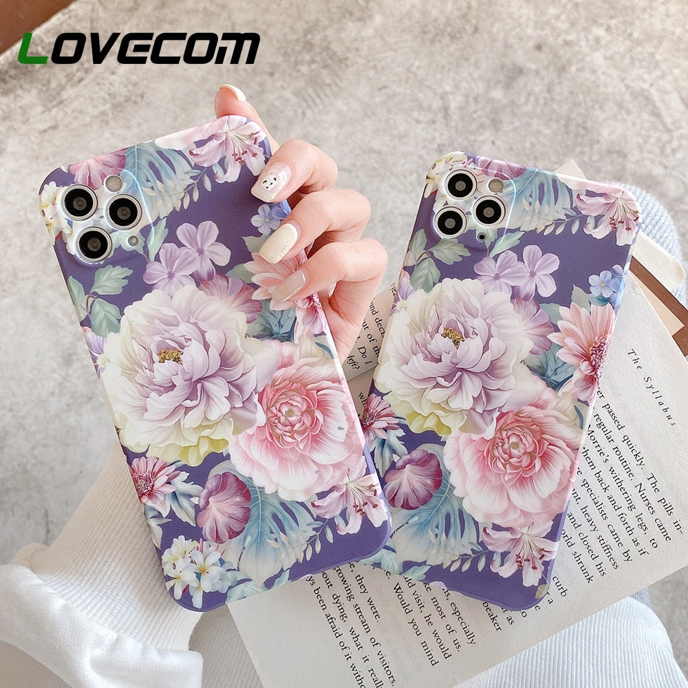 Vintage Flower & Bird Square Phone Case For iPhone