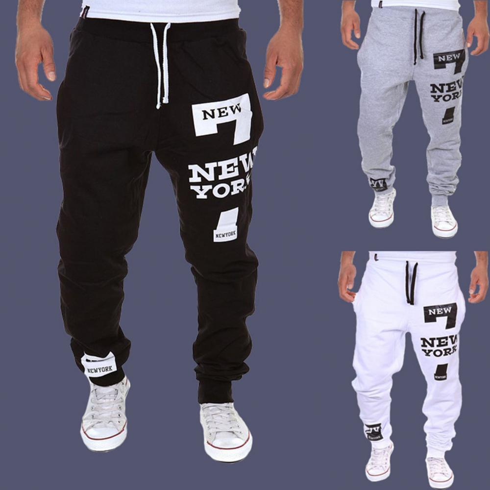 Men Casual Jogger Number 7 Printed Letter Drawstring Sweatpants