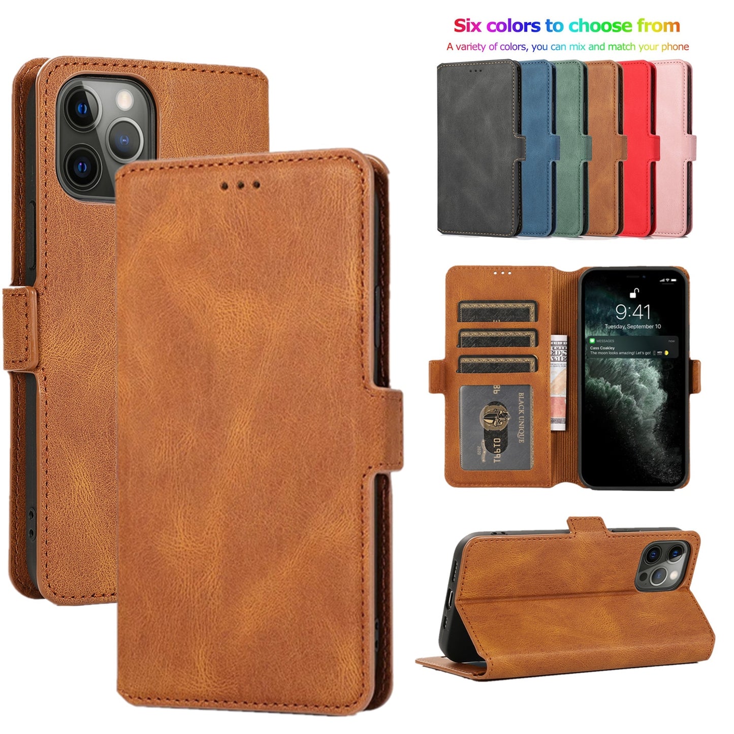 Business Leather Flip Wallet Case for Iphone