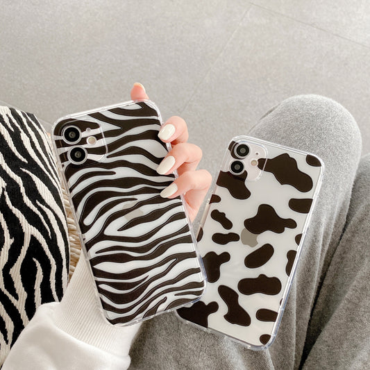 INS zebra cow partern phone case for iphone