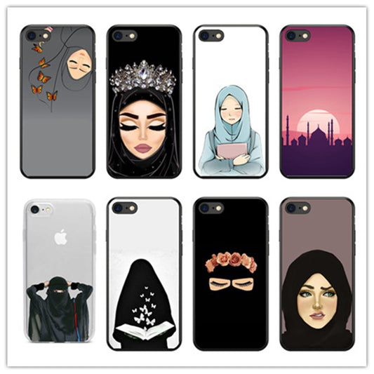 Muslim Islamic Gril Eyes Arabic Hijab Girl silicone soft TPU Phone Case For iPhone