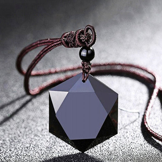 Natural Energy Stone Necklaces for Women Black Obsidian Pendants