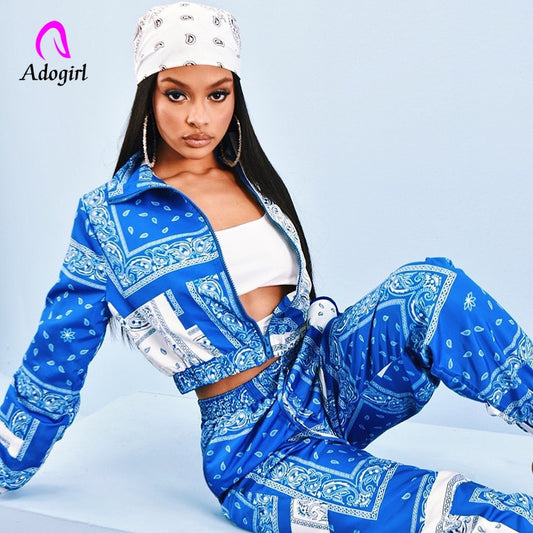 Womens Paisley Bandana Print Two 2 Piece Set