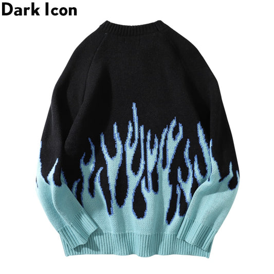 Men's DARK ICON Blue Flame Sweater