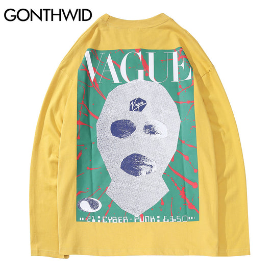 GONTHWID Mens Long Sleeve Tee Shirts Creative Print