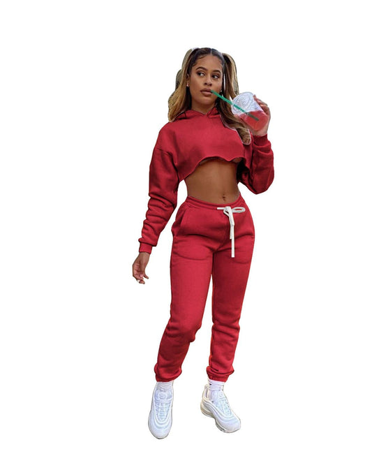 Womens Casual Thick Fleece Tracksuit