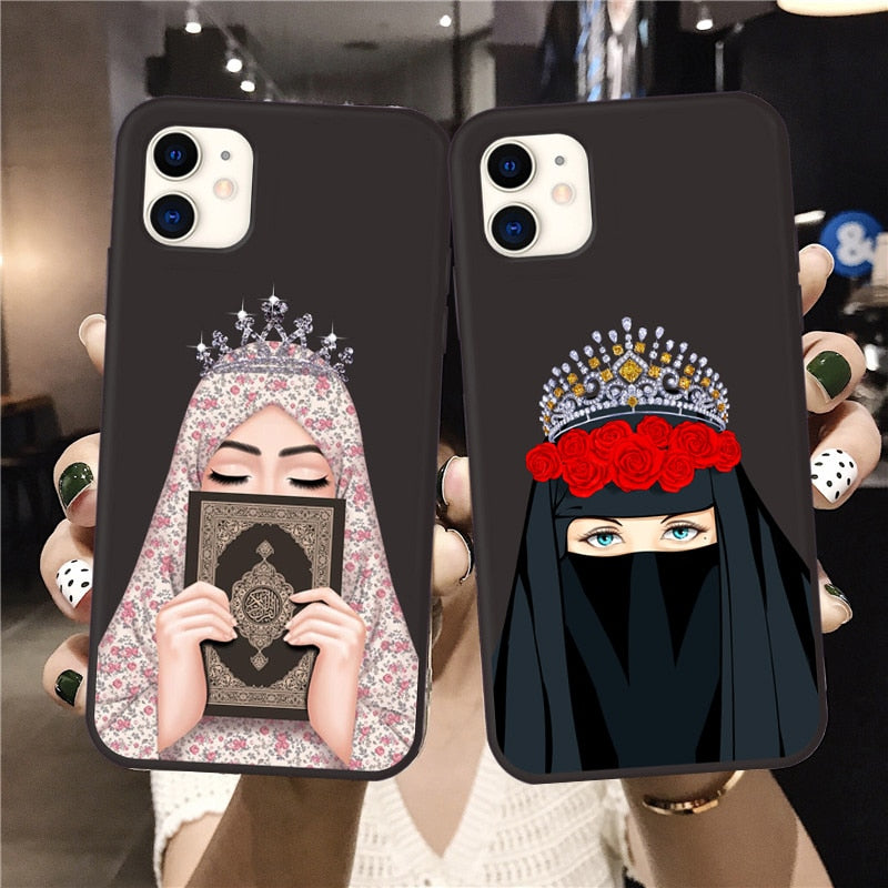 Woman Crown hijab Face Muslim Islamic beautiful Cases for iPhone