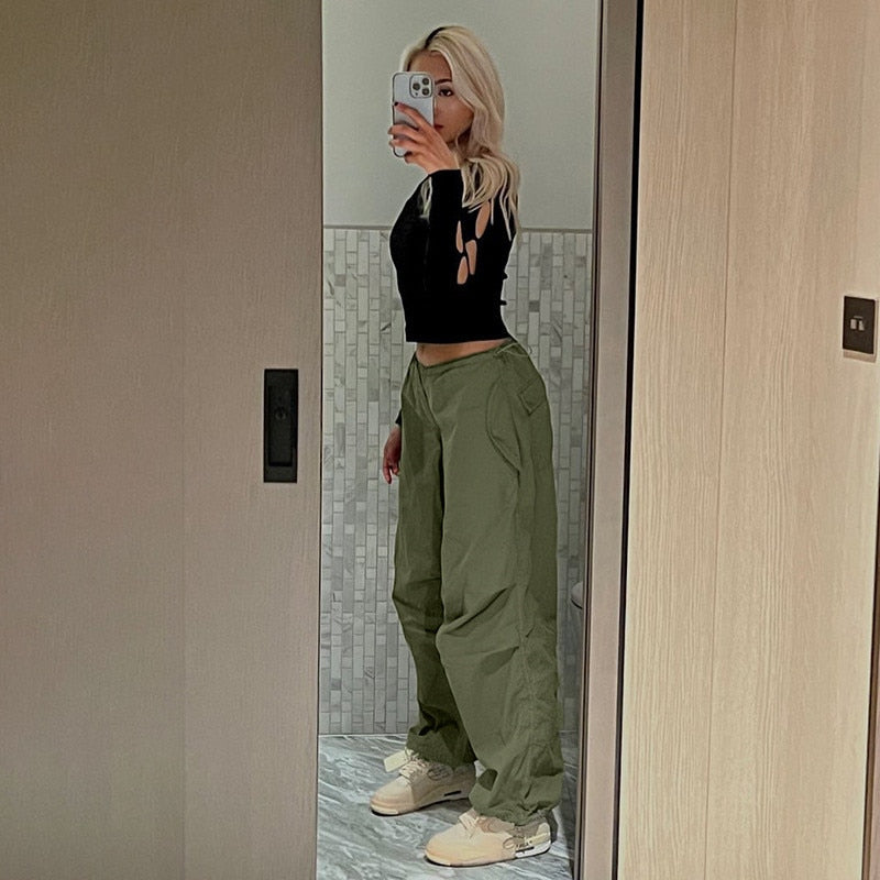 Women Oversized Joggers Tech Pants