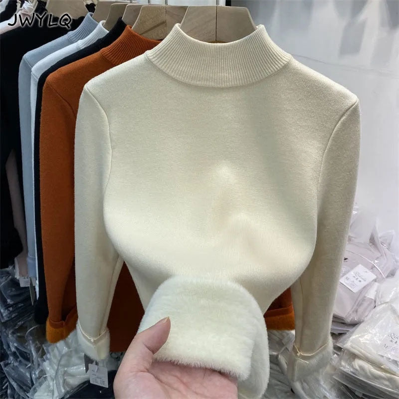 Woman Korean Turtleneck Slim Knitted Pullovers